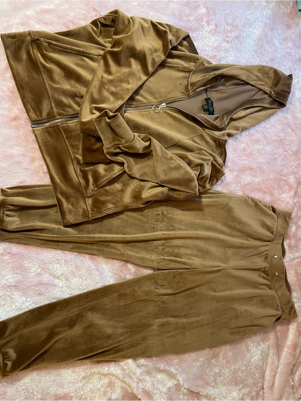 Truth Brown Velour Zip Hoodie & Joggers Set